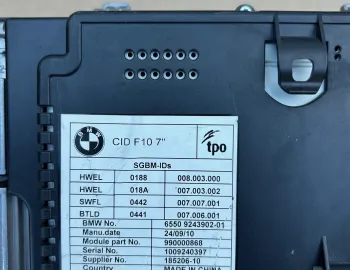 Display navigatie mica CIC BMW Seria 5 F10 F11, 9243896