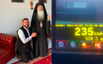 Autoturismul in care se afla Arhiepiscopul Tomisului a fost surprins ruland pe A2 cu 235 km./h