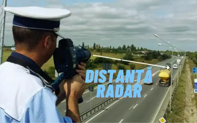 Distanta de la care pistoalele radar detectează viteza: 1200 metri în 0,33 secunde