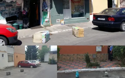 Sticle, lazi, navete de bere, capre si borduri: asa pun unii soferi monopol pe locuri de parcare