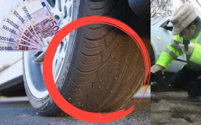 Uzura anvelopelor: amendă 725 RON și ridicarea actelor pentru adâncime sub 1,6mm