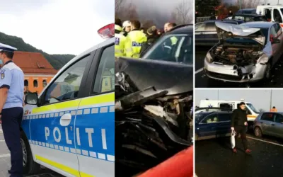 IPJ Brasov amendeaza Primaria Brasov cu 3045 ron din cauza carambolului in care au fost implicate 17 autovehicule, din data de 04.12.2022