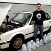 Testul cu 80 de litri de apă în motor pentru eliminarea depunerilor de carbon