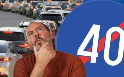 Indicatorul rutier albastru cu dungă roșie diagonală: sfârșitul vitezei minime obligatorii