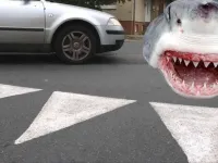 Ce indica semnul de circulatie care seamana cu dintii de rechin?