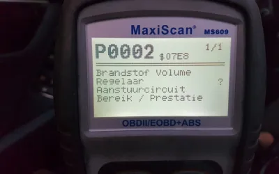 Codul de eroare P0002 - cauze și soluții pentru regulatorul volumului de combustibil